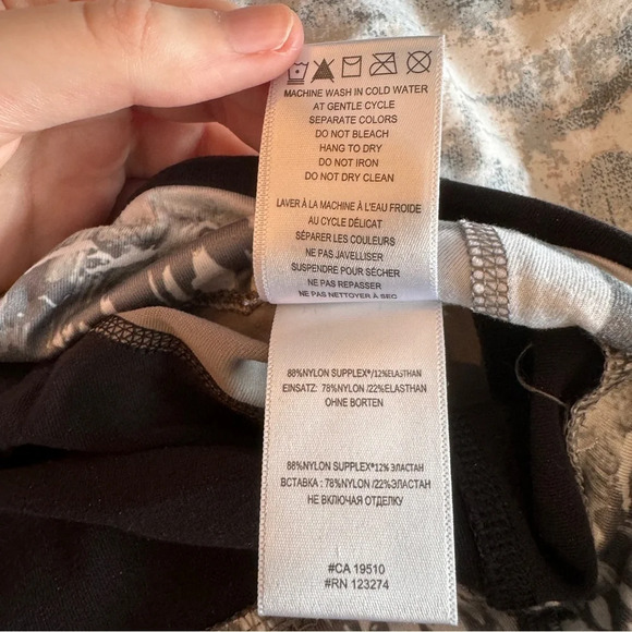 Lolë Panna Grey Black Mesh Detail Workout Athletic Performance Leggings Sz M - Picture 13 of 14